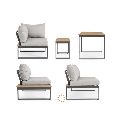 comprar SET SOFÁ ESQ. CON COJINES SVEN ANTRACITA SJ61 online de BIZZOTTO desde 2,746.92