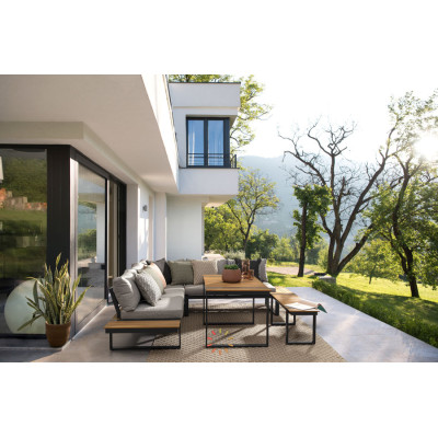 comprar SET SOFÁ ESQ. CON COJINES SVEN ANTRACITA SJ61 online de BIZZOTTO desde 2,746.92