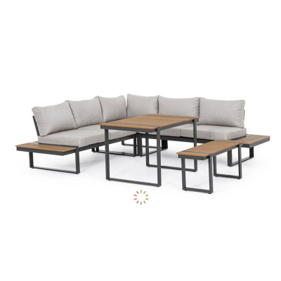 comprar SET SOFÁ ESQ. CON COJINES SVEN ANTRACITA SJ61 online de BIZZOTTO desde 2,746.92