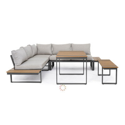 comprar SET SOFÁ ESQ. CON COJINES SVEN ANTRACITA SJ61 online de BIZZOTTO desde 2,746.92