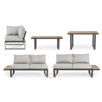 comprar SET SOFÁ ESQ. CON COJINES SVEN ANTRACITA SJ61 online de BIZZOTTO desde 2,746.92