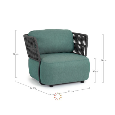 comprar SILLÓN CON COJINES PALMER ANTRACITA/JADE online de BIZZOTTO desde 1,407.40 comprar SILLÓN CON COJINES PALMER ANTRACITA/JADE online de BIZZOTTO desde 1,407.40