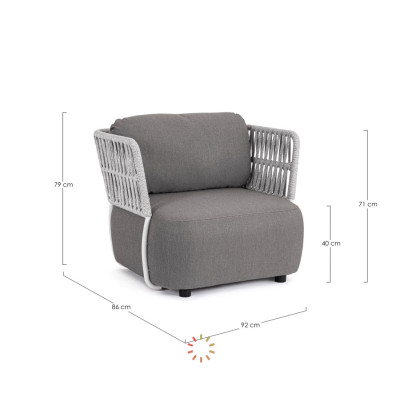 comprar SILLÓN CON COJINES PALMER BLANCO/GRIS online de BIZZOTTO desde 1,407.40