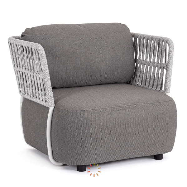 SILLÓN CON COJINES PALMER BLANCO/GRIS