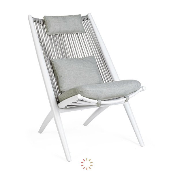 TUMBONA LOUNGE CON COJINES ALOHA BLANCO XK03