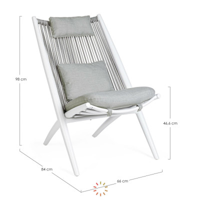 comprar TUMBONA LOUNGE CON COJINES ALOHA BLANCO XK03 online de BIZZOTTO desde 536,26 €