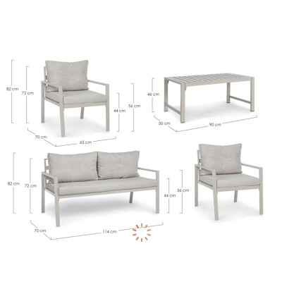comprar SET4 SOFÁ CON COJINES LORILLARD MARFIL online de BIZZOTTO desde 825,89 €