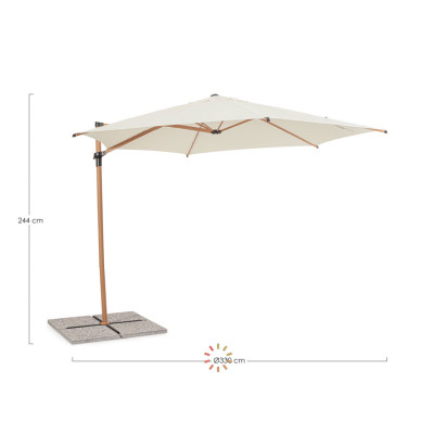comprar SOMBRILLA EXCÉNTRICA RICA 3.3M NATURAL online de BIZZOTTO desde 225,14 €