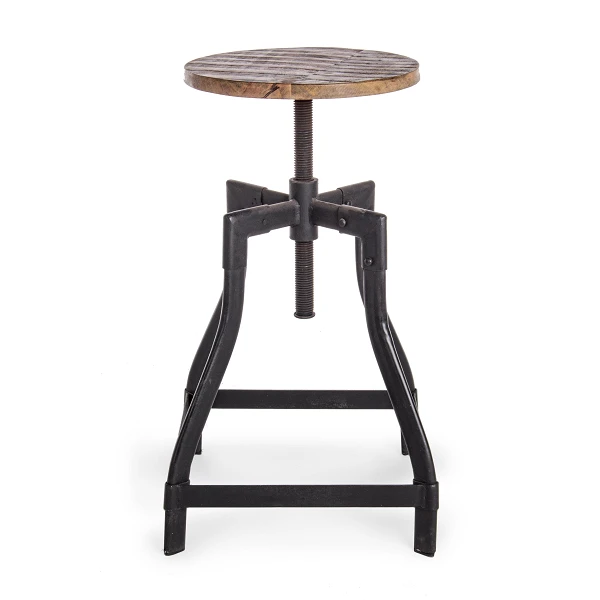 TABURETE REVOLVE GIRATORIO - madera y acero
