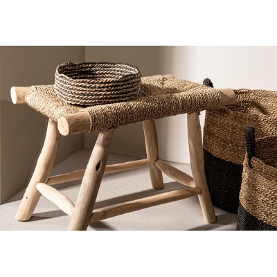 comprar TABURETE BELINDA H45 | Diseño Natural en Teca y Fibra online de BIZZOTTO desde 205,70 €