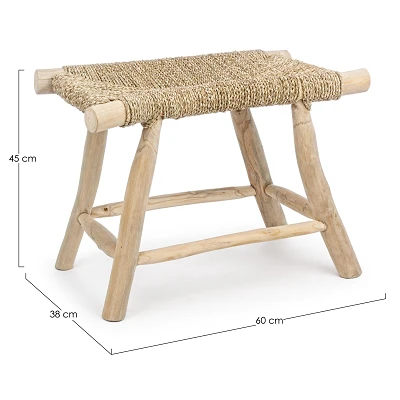 comprar TABURETE BELINDA H45 | Diseño Natural en Teca y Fibra online de BIZZOTTO desde 205,70 €