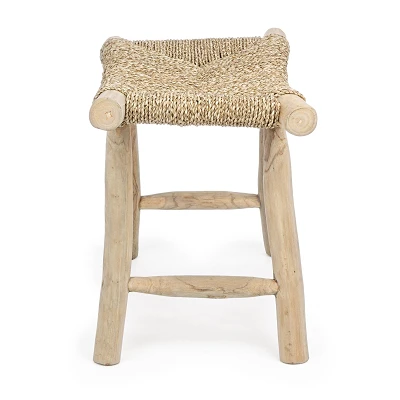 comprar TABURETE BELINDA H45 | Diseño Natural en Teca y Fibra online de BIZZOTTO desde 205,70 €