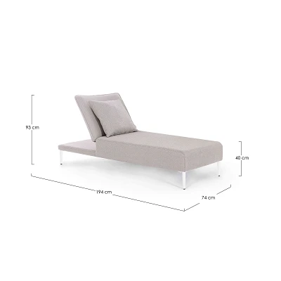 comprar TUMBONA VIPER BLANCA | INDIVIDUAL - CON COJÍN | QS20/SAND online de Bizzotto Homemotion desde 1,110.78