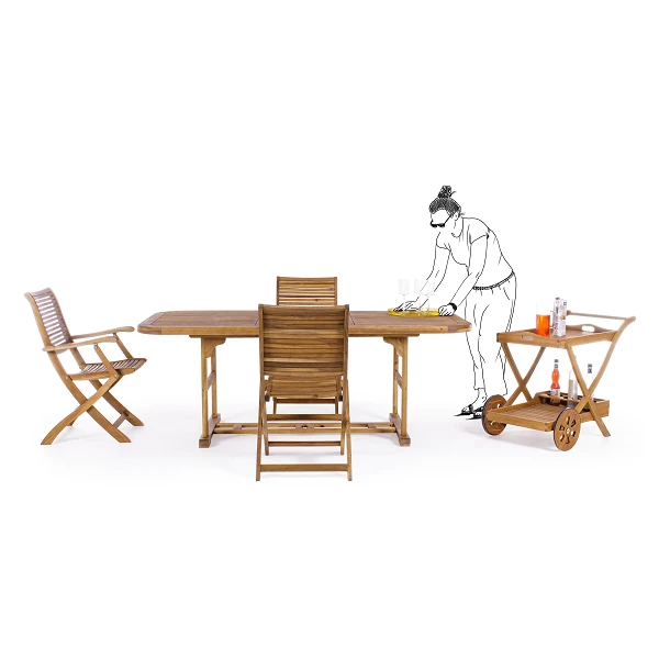 CARRITO AUXILIAR NOEMI de Madera de Acacia | Estilo Natural