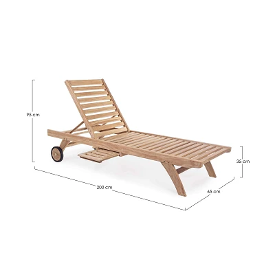 comprar Tumbona MARYLAND de Teca con Ruedas | Diseño Premium Sostenible online de BIZZOTTO desde 810,22 €