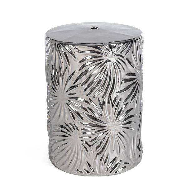 Taburete SFINGE Leaf Plata de Bizzotto | Elegancia y versatilidad para interior y exterior
