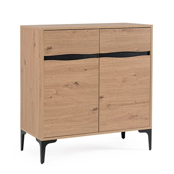 APARADOR 2 Puertas MELYS NATURAL - NEGRO 80X87H