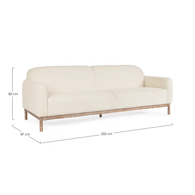 comprar SOFÁ con 3 plazas, DETROIT NATURAL BUCLÉ online de Bizzotto Homemotion desde 1,864.37