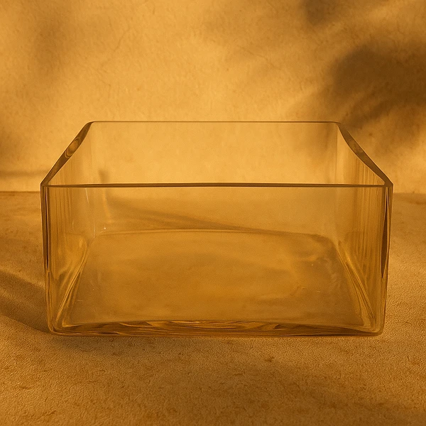 PLATO CUADRADO  DE CRISTAL