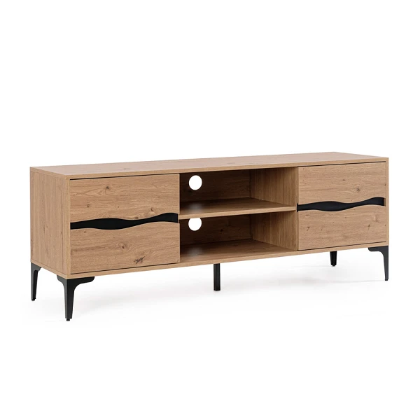 MUEBLE TV 2 Puertas  MELYS NATURALE-NEGRO