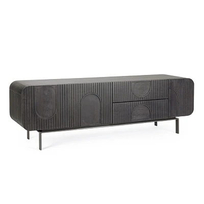 comprar MUEBLE TV 3 Puertas - 2 Cajones ORISSA NEGRO online de Bizzotto Homemotion desde 1,064.80