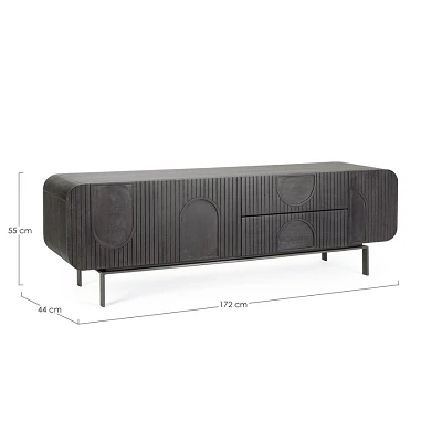 comprar MUEBLE TV 3 Puertas - 2 Cajones ORISSA NEGRO online de Bizzotto Homemotion desde 1,064.80