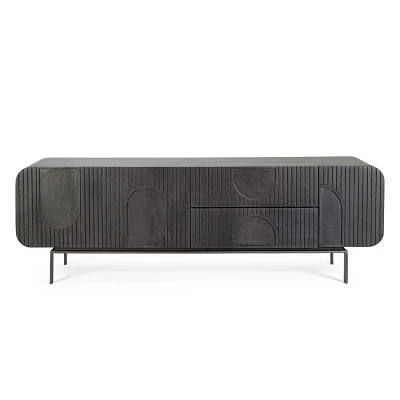 comprar MUEBLE TV 3 Puertas - 2 Cajones ORISSA NEGRO online de Bizzotto Homemotion desde 1,064.80