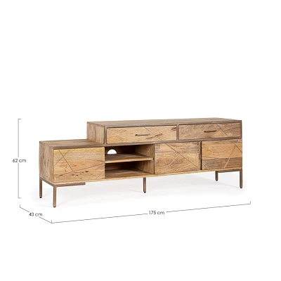 comprar MUEBLE TV 3 Puertas - 2 Cajones JAIDEV online de Bizzotto Homemotion desde 953,96 €