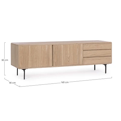 comprar MUEBLE TV 2 Puertas - 3 Cajones WIDALD NATURAL online de BIZZOTTO desde 570,64 €