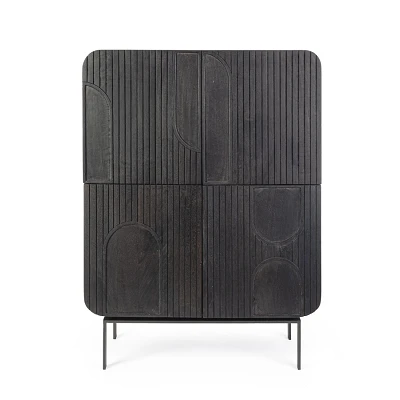 comprar MUEBLE ALTO 4 Puertas | ORISSA NEGRO online de Bizzotto Homemotion desde 1,228.03