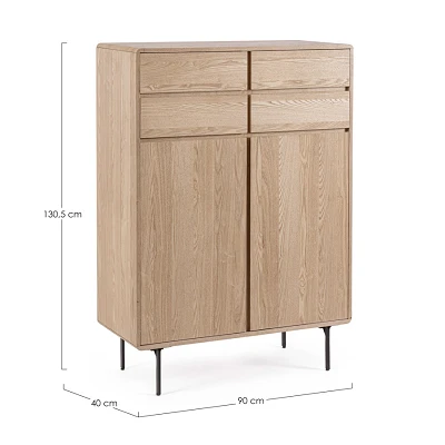 comprar MUEBLE ALTO 2 Puertas |4 CajonesAJ WIDALD NATURAL online de BIZZOTTO desde 765,20 €