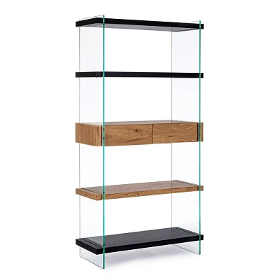 comprar LIBRERÍA 4 Puertas |2 Cajones LINE WOOD NEGRO online de BIZZOTTO desde 462,83 €