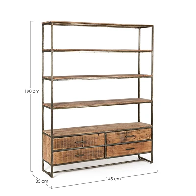 comprar ESTANTERÍA 4 Baldas4 Cajones ELMER online de Bizzotto Homemotion desde 1,616.80