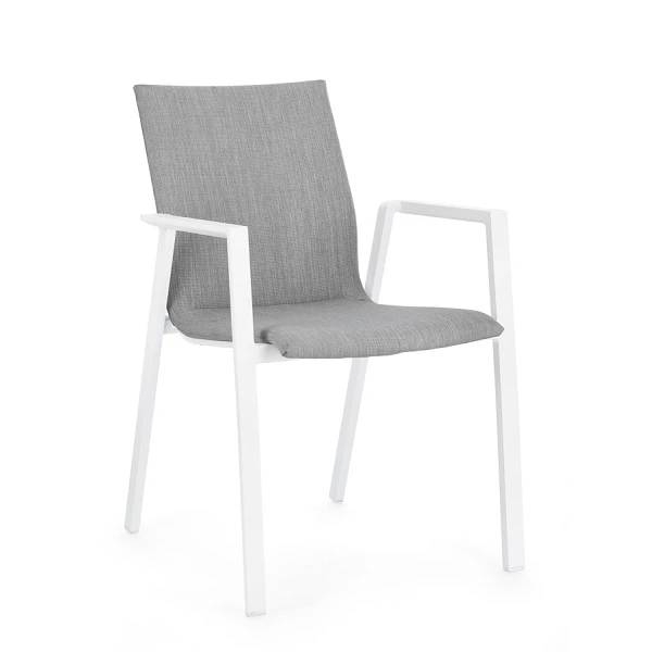 SILLA CON REPOSABRAZOS |  ODEON BLANCO-GRIS JX11