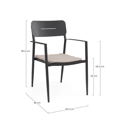 comprar SILLA CON REPOSABRAZOS | CON COJINES | NEBULA ANTRACITA YK13 online de BIZZOTTO desde 199,29 €