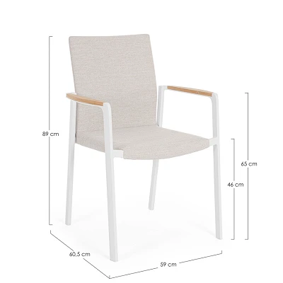 comprar SILLA CON REPOSABRAZOS | JALISCO NEW BLANCO WG20 online de Bizzotto Homemotion desde 317,99 €