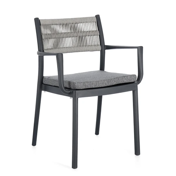SILLA CON REPOSABRAZOS |  CON COJINES |  ALVIN ANTRACITA/GRIS CL.