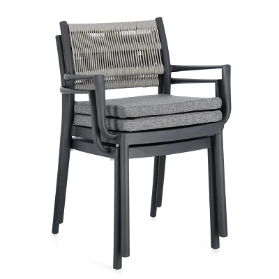 comprar SILLA CON REPOSABRAZOS | CON COJINES | ALVIN ANTRACITA/GRIS CL. online de BIZZOTTO desde 148,10 €