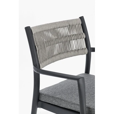 comprar SILLA CON REPOSABRAZOS | CON COJINES | ALVIN ANTRACITA/GRIS CL. online de BIZZOTTO desde 148,10 €