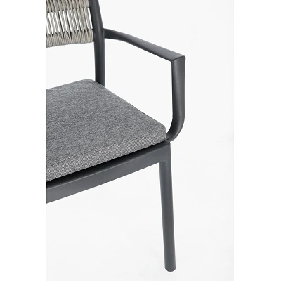 comprar SILLA CON REPOSABRAZOS | CON COJINES | ALVIN ANTRACITA/GRIS CL. online de BIZZOTTO desde 148,10 €