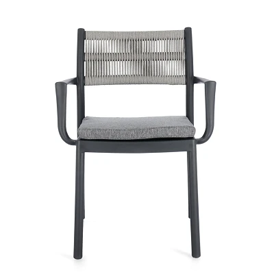 comprar SILLA CON REPOSABRAZOS | CON COJINES | ALVIN ANTRACITA/GRIS CL. online de BIZZOTTO desde 148,10 €