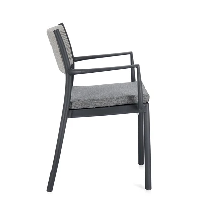 comprar SILLA CON REPOSABRAZOS | CON COJINES | ALVIN ANTRACITA/GRIS CL. online de BIZZOTTO desde 148,10 €