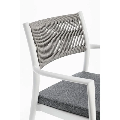 comprar SILLA CON REPOSABRAZOS | CON COJINES | ALVIN BLANCO/GRIS CLARO online de BIZZOTTO desde 148,10 €