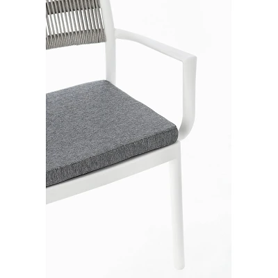 comprar SILLA CON REPOSABRAZOS | CON COJINES | ALVIN BLANCO/GRIS CLARO online de BIZZOTTO desde 148,10 €