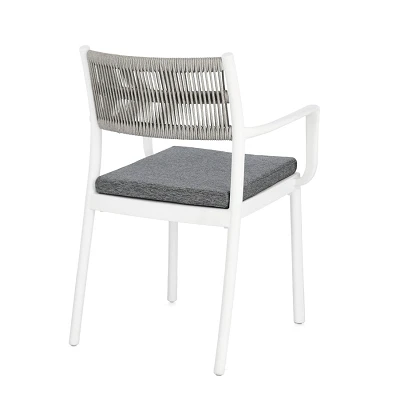 comprar SILLA CON REPOSABRAZOS | CON COJINES | ALVIN BLANCO/GRIS CLARO online de BIZZOTTO desde 148,10 €