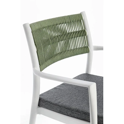 comprar SILLA CON REPOSABRAZOS | CON COJINES | ALVIN BLANCO/VERDE online de BIZZOTTO desde 148,10 €