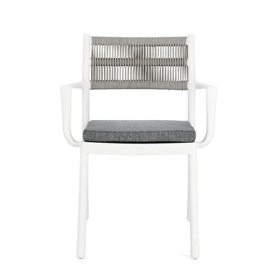 comprar SILLA CON REPOSABRAZOS | CON COJINES | ALVIN BLANCO/GRIS CLARO online de BIZZOTTO desde 148,10 €