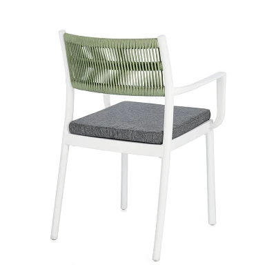 comprar SILLA CON REPOSABRAZOS | CON COJINES | ALVIN BLANCO/VERDE online de BIZZOTTO desde 148,10 €