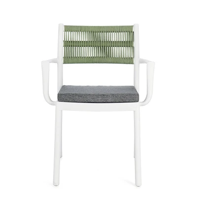 comprar SILLA CON REPOSABRAZOS | CON COJINES | ALVIN BLANCO/VERDE online de BIZZOTTO desde 148,10 €