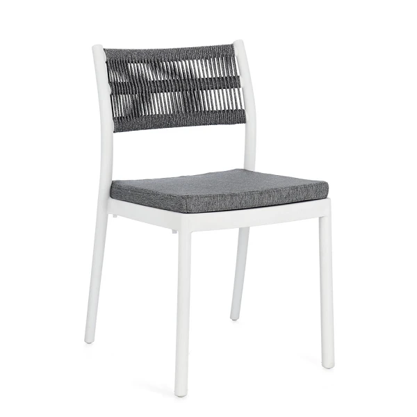 SILLA CON COJINES |  ALVIN BLANCO/GRIS OSCURO